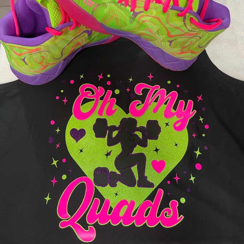 Black Tank Top with Neon Graphic